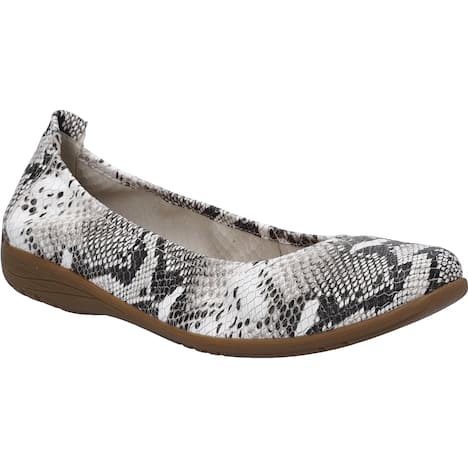 Damen Ballerina Fenja 01, weiss-schwarz