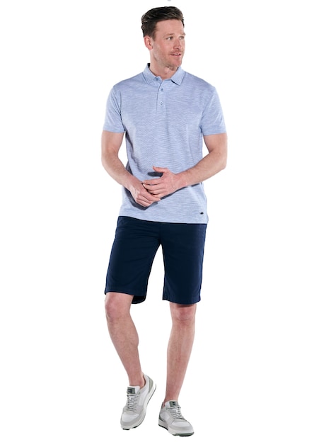 Herren Polo-Shirt meliert , Hellblau