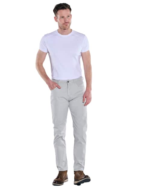 engbers Herren 5-Pocket-Hose regular , Silbergrau