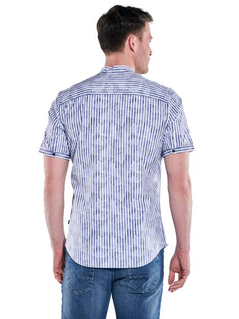 engbers Herren Kurzarm-Hemd gestreift , Saphirblau