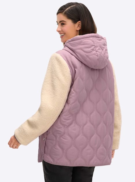 Steppjacke Langarm Mehrfarbig Mit Kapuze
