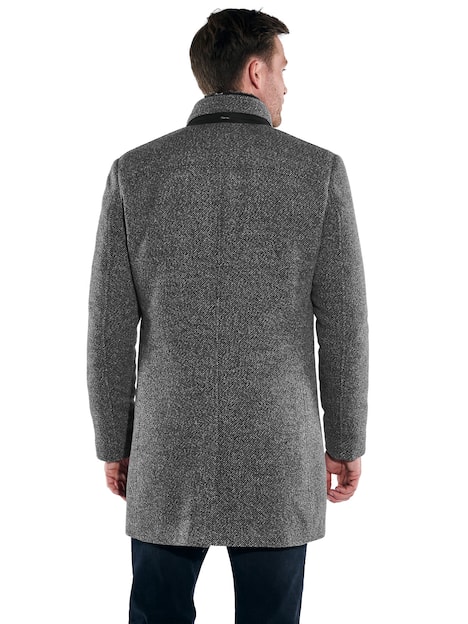 engbers Herren Mantel mit heraustrennbarem Kragen , Grau