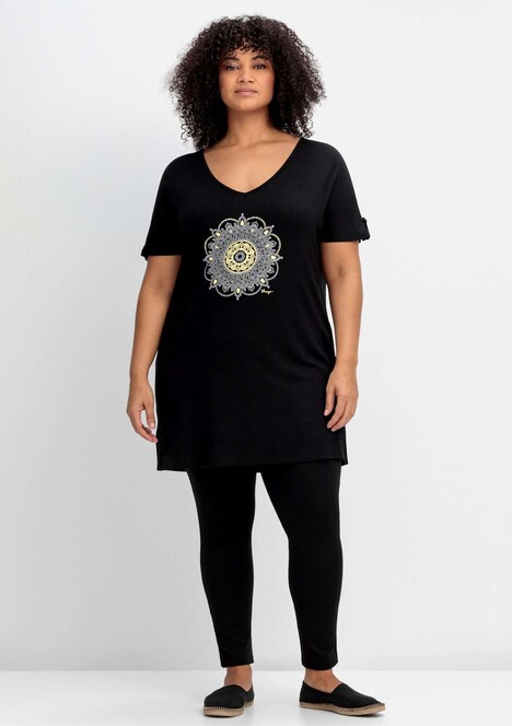 Longshirt Extra lang Sonstiges Muster Ohne Kragen