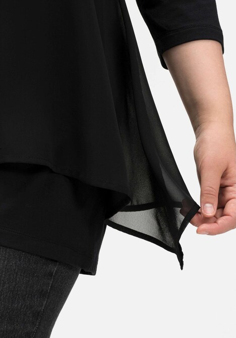 3/4-Arm-Shirt 3/4-Arm Uni Ohne Kragen