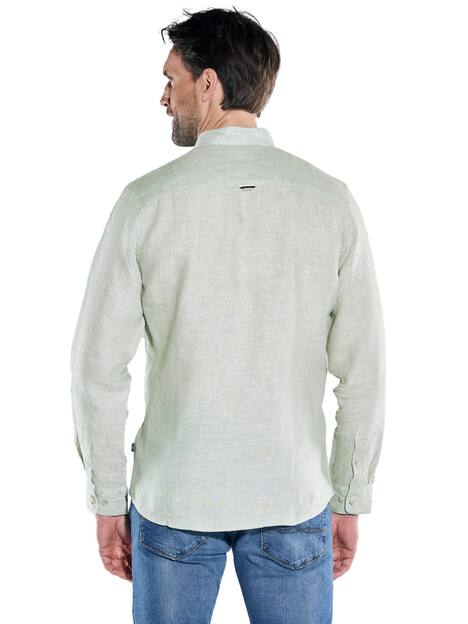 engbers Herren Langarm-Hemd aus Leinen , Hellgruen