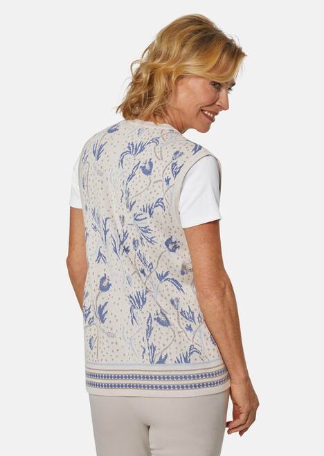 GOLDNER Jacquardvest Verbloemend jacquard tricot vest in hoogwaardige kwaliteit