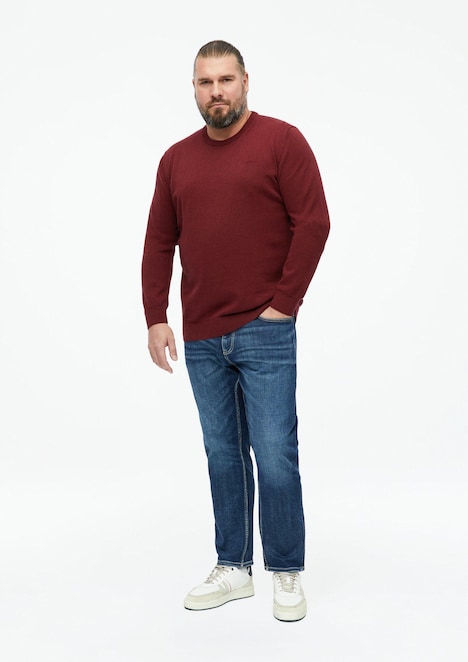 Baumwollpullover mit Logo-Stickerei