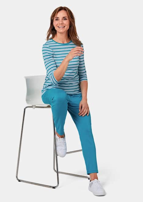 Ringelshirt mit U-Boot-Ausschnitt