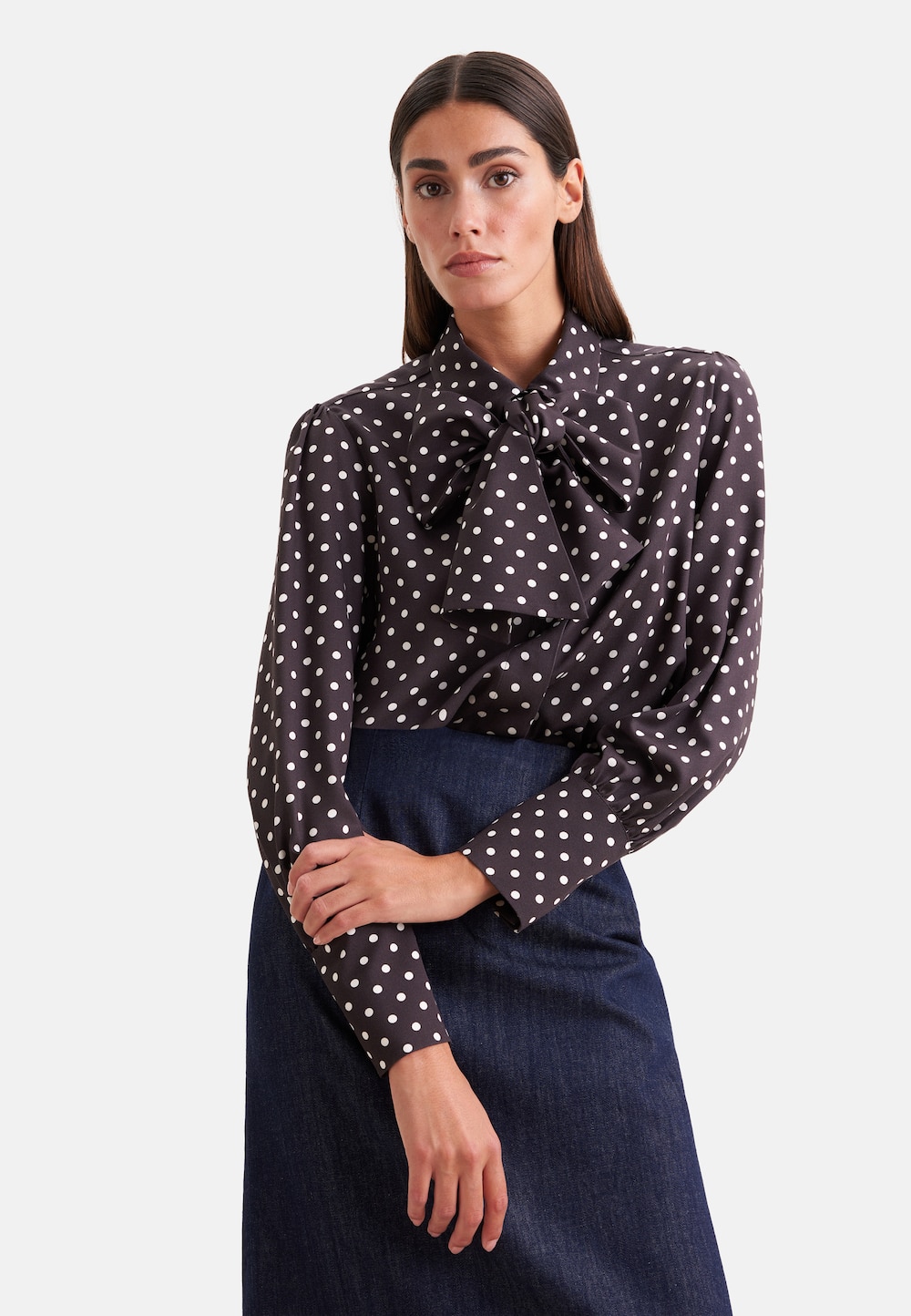 Damen Ausgestellte Bluse - Druck