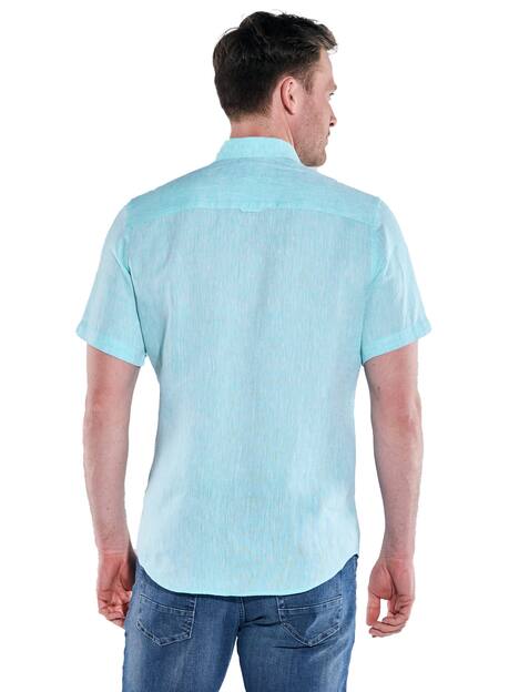 engbers Herren Kurzarm-Hemd aus Leinen , Mint