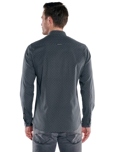 Herren Hemd langarm , Schwarz