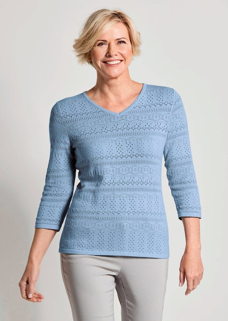 Sommerpullover mit V-Ausschnitt