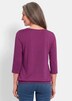 Chiffon-Shirt mit 3/4-Arm, Rundhals