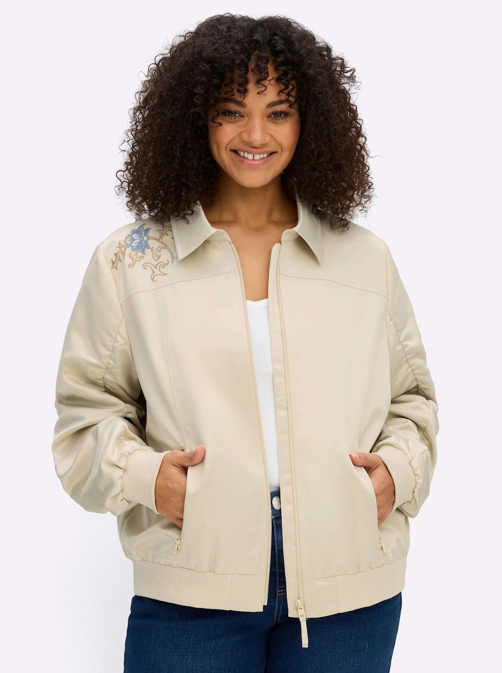 Blouson Langarm Hemdkragen