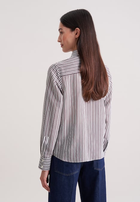 Damen Ausgestellte Bluse - Gestreift