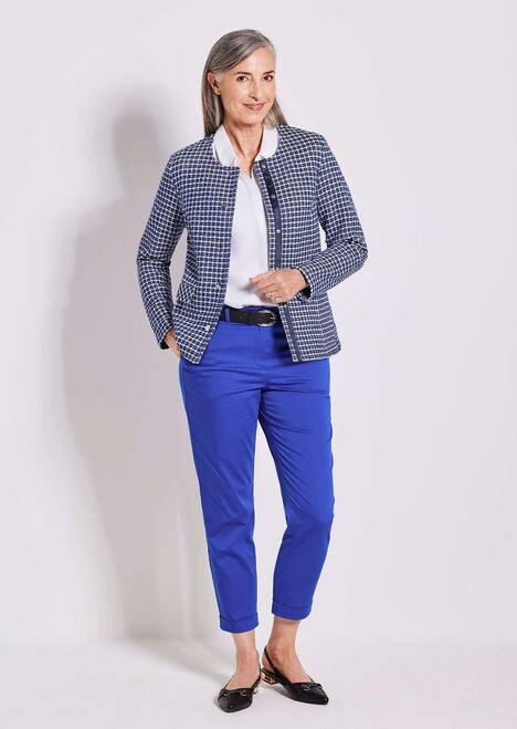 Elegante Karo-Jacke mit Glanzeffekten