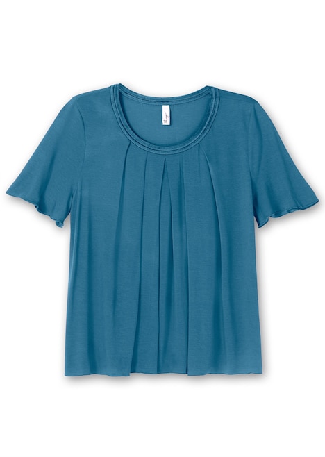 T-Shirt Kurzarm Uni Ohne Kragen