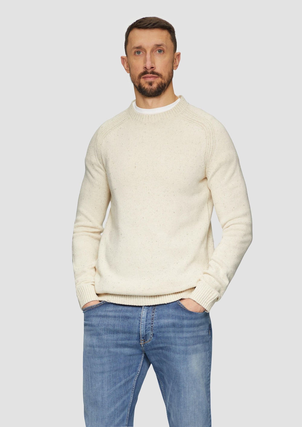 Crew-Neck-Pullover mit Farbeffekt