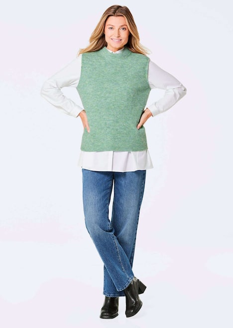 Edler Rippstrick Pullunder, Stehkragen