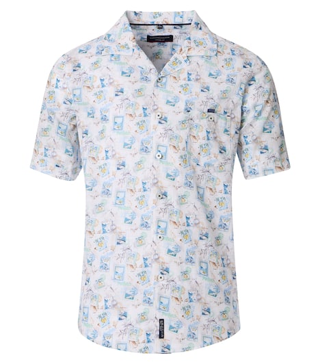 Freizeithemd Kurzarm Print Casual Fit