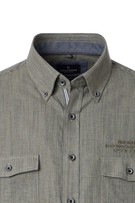 Leinenhemd Kurzarm gestreift Casual Fit