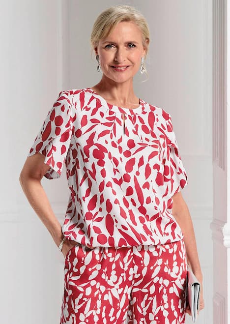 Viskosebluse mit Tulpenärmeln