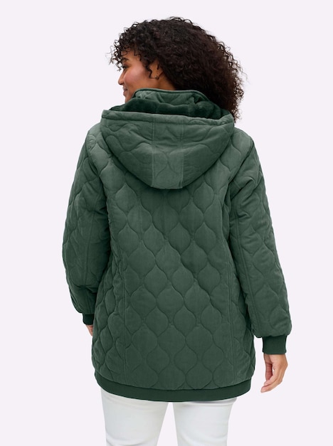Steppjacke Blousonjacke mit Wellensteppung, warm wattiert Langarm Stehkragen