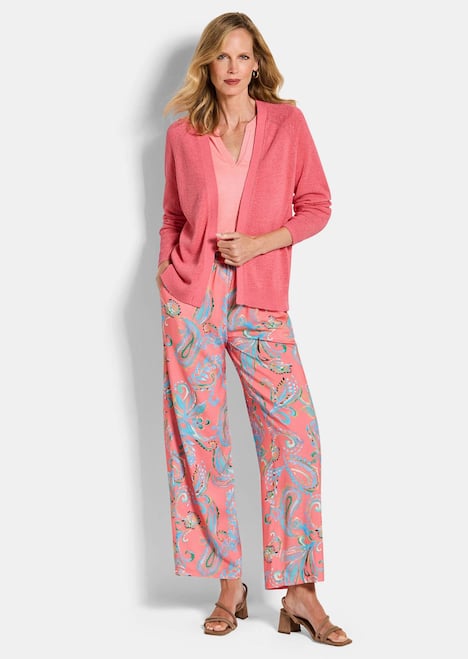 Strickjacke mit Strickbandblende