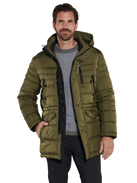 engbers Herren Steppjacke mit abnehmbarer Kapuze , Khaki