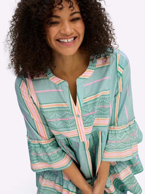 Tunika 3/4-Arm Ohne Kragen