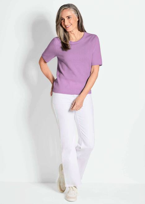 GOLDNER Pullover van kasjmier met ronde hals Pullover van kasjmier met korte mouwen en ronde hals