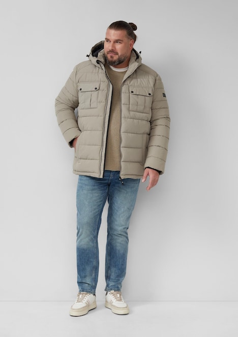 Strukturierter Baumwoll-Pullover mit Label-Patch