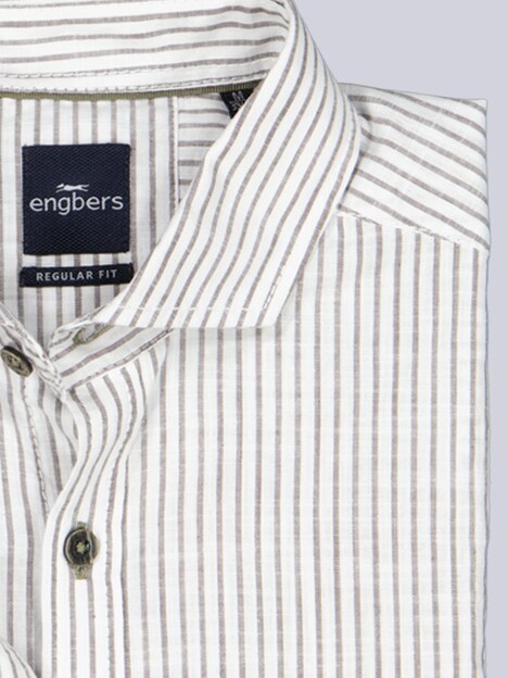 Herren Hemd gemustert , Braunbeige