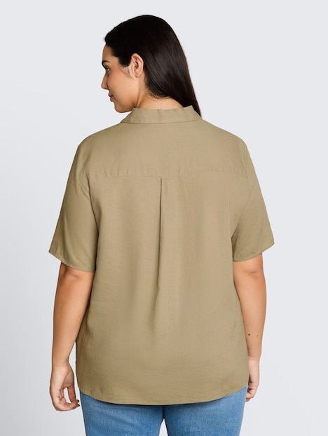 Loose Fit Bluse mit Leinenanteil