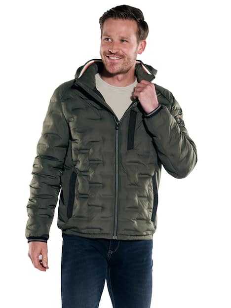 engbers Herren Steppjacke mit abnehmbarer Kapuze , Oliv