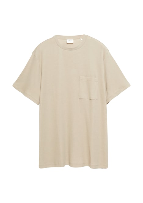Waffelpiqué-T-Shirt mit Brusttasche
