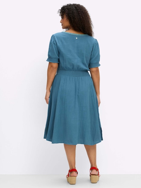 Kleid Kurzarm Ohne Kragen