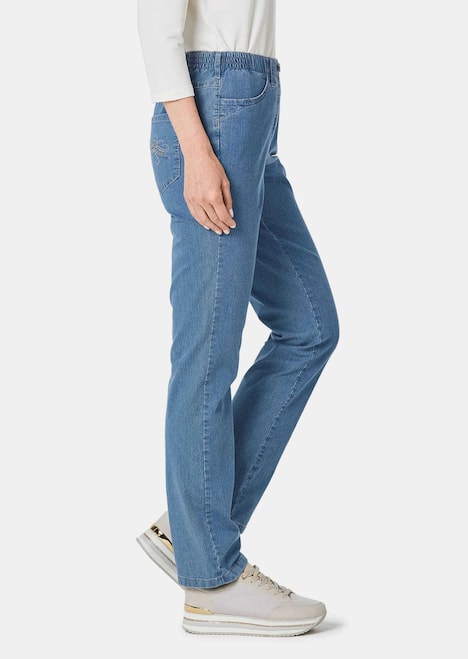 Chic versierde jeans met elastische band