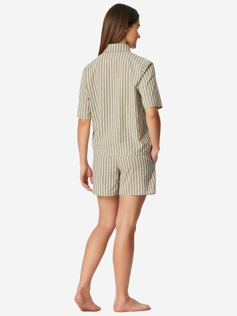 Schiesser Damen Pyjama Selected Premium oliv