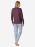 Schiesser Damen Schlafanzug Casual Essentials kakaobraun