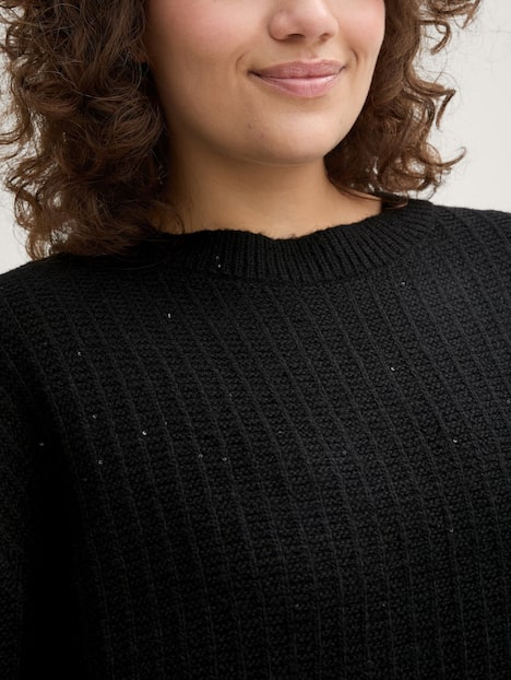 Strickpullover mit Pailletten
