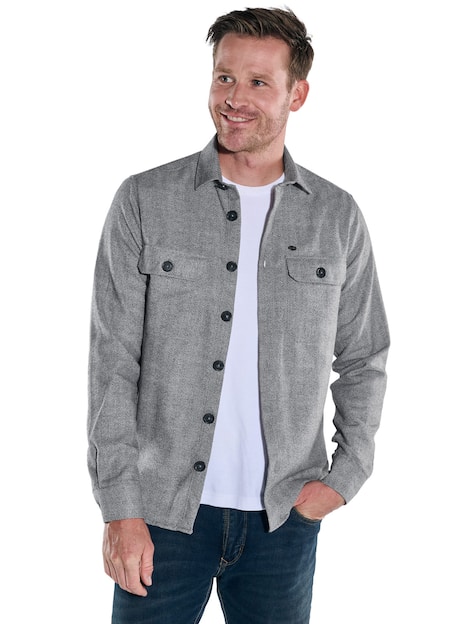 engbers Herren Overshirt gemustert , Silbergrau