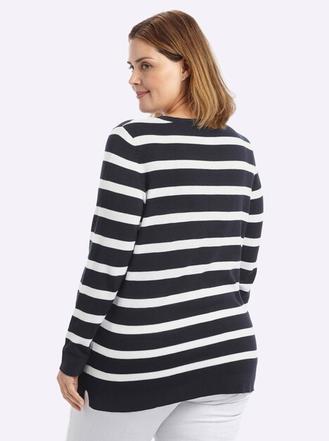 Strickpullover Langarm Jersey Ohne Kragen