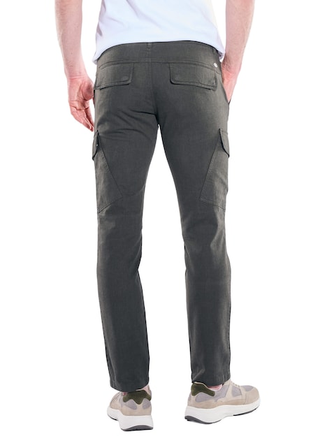 Herren Cargohose straight , Dunkelgruen