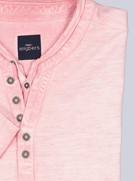 Herren Henley T-Shirt , Rosa