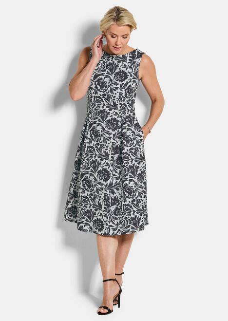 Elegantes Jerseykleid mit Faltenrock