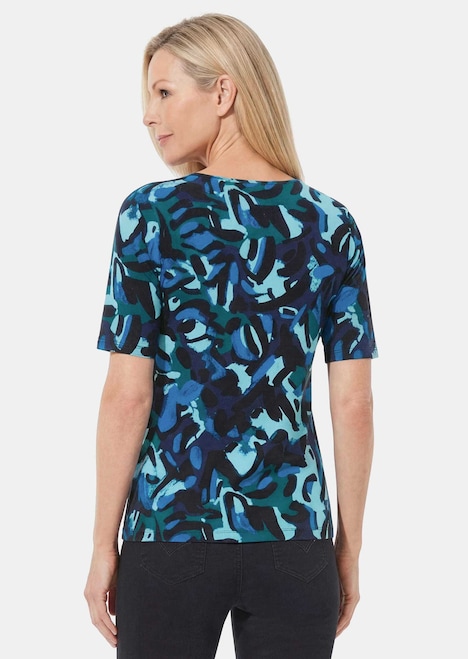 Viskoseshirt mit künstlerischem Print