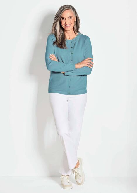 Kaschmirstrickjacke mit Rundhals