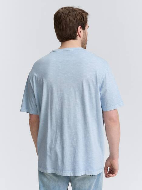 Henley T-Shirt mit Print