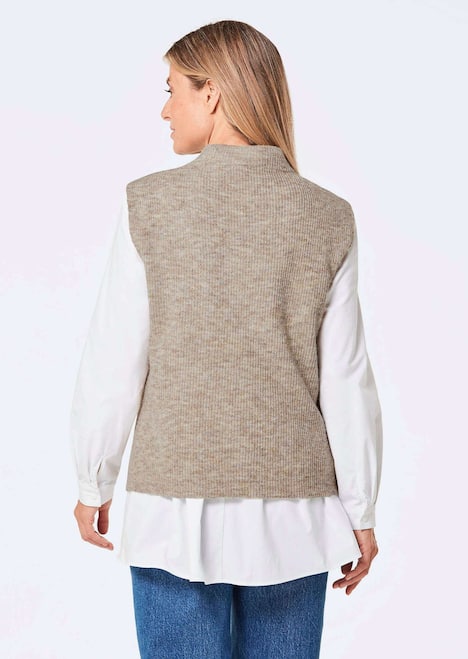 Edler Rippstrick Pullunder, Stehkragen